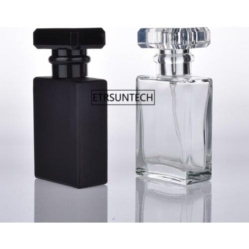 100pcs 30ml l transparent Black glass empty perfume bottle atomizer spray can be filled bottle spray box F3058