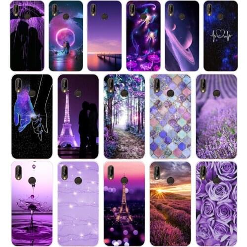 382FG Royal purple Soft Silicone Tpu Cover Case for huawei Mate P20 P30 Llte Pro Y6 Y7 2019
