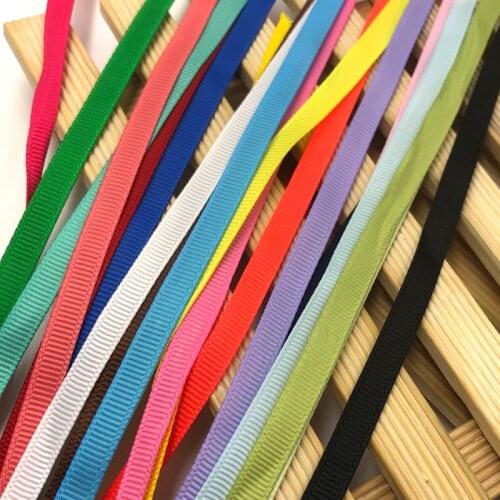 8 Yards 6mm Width 100% Polyester Solid Color Plain Grosgrain Ribbons