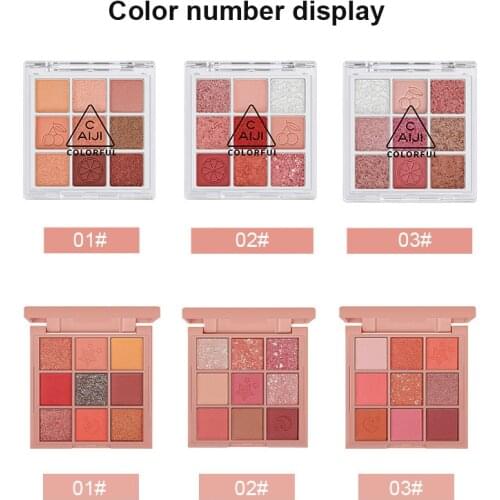 9 Colors Eyeshadow Pink Orange Red Long Lasting Waterproof Easy To Color Glitter Sequins Eyes Shadow Eye Makeup Cosmetics TSLM1