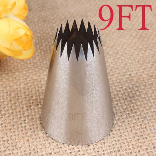 9ft #18 Tooth Star Cookie Cream Decorating Mouth Welding Polishing 304 Stainless Steel Baking DIY Tool Extra Large