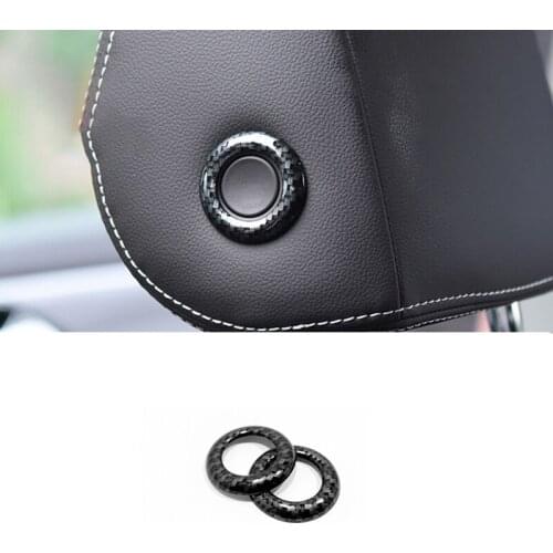 ABS Matte/Carbon Fibre for Touareg 2019 2020 Car Accessories Car Safety Seat Neck Pillow Button Decoration Sticker Styling