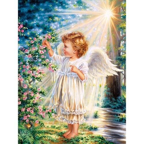 Angel Portrait DIY Embroidery 11CT Cross Stitch Kits Craft Needlework Set Cotton Thread Printed Canvas Home Decoration Sale