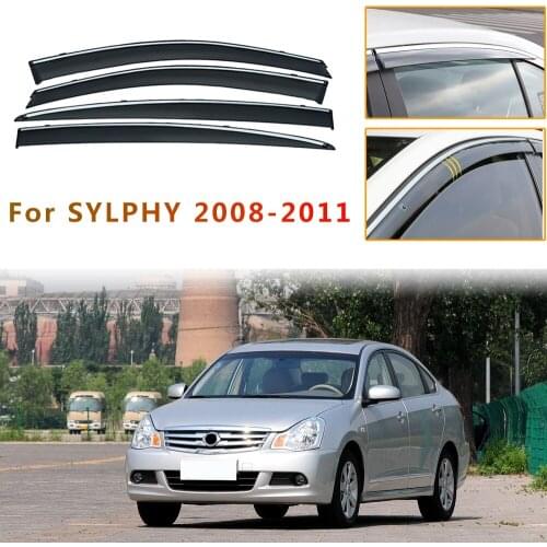 Car Styling For Nissan Sylphy A60 2008 2009 2010 2011 Smoke Window Sun Rain exterior visor Deflector Guard Accessories 4PC