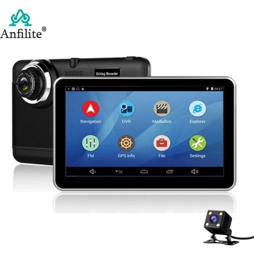 Anfilite 7" Android Quad Core 16GB 512M Driving recorder Car GPS Navigation Sat Na AV-IN Bluetooth WIFI FM built in Free ma