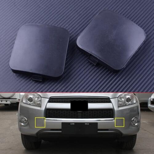 DWCX 2pcs Car Styling Front Left & Right Bumper Trailer Tow Hook Eye Covers Caps Fit For Toyota RAV4 2009 2010 2011 2012