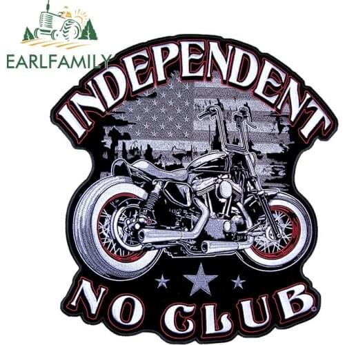 EARLFAMILY 13cm x 10.2cm for Independent No Club Waterproof Decal Personality Laptop Body for Car Decoration Waterproof Stickers