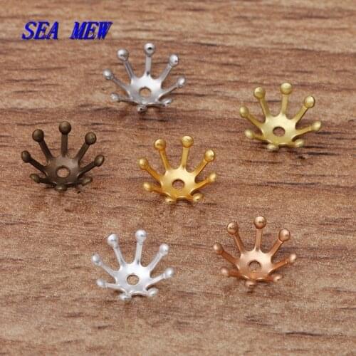 100pcs 10mm Metal Brass Filigree Stamen Flower Charms Bead Caps DIY Accessories For Jewelry Making