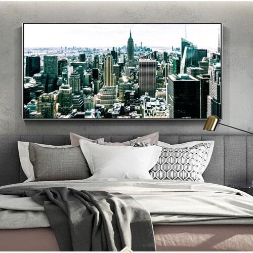 Empire State Building Wall Art Canvas Prints Realist Landscape of New York City Canvas Pictures For Living Room Wall Decor