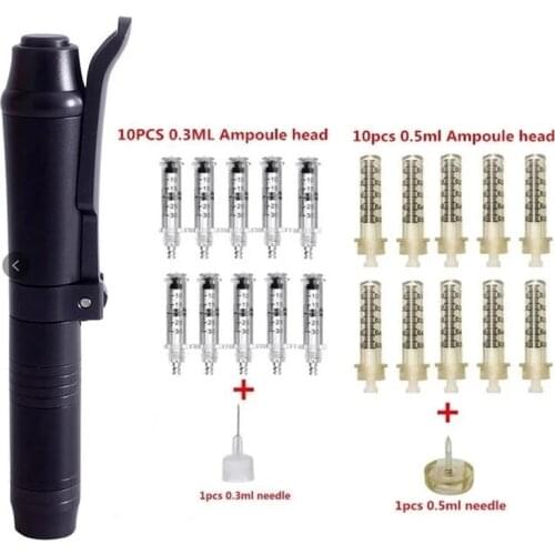 2 in1 Meso Injection Gun Hyaluron Pen 0.3ml&0.5ml Head Gold Hyaluronic Acid Pen Meso Gun Nebulizer Lip Injection Anti Wrinkle