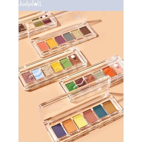 Judydoll 6-Color Fun Eyeshadow Palette cosmeticos feminino shimmer eyeshadow eye makeup sombras de ojos de alta calidad palete