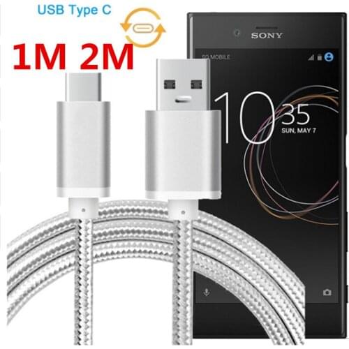 Type C Cable For Sony Xperia XZ Premium XZS XZ1 XZ2 X Compact XA1 Plus XA2 Ultra L1 L2 Data Charging Line Charger Cable 2m