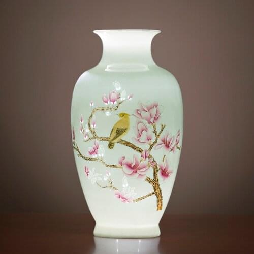 Jingdezhen Ceramic Vase Chinese Modern Master Hand Painted Thin Tire Exquisite Living Room Home Decoration collection vase