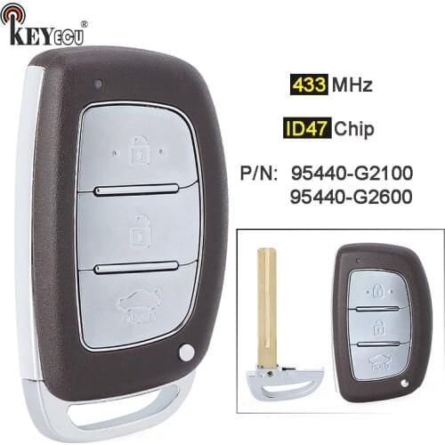 KEYECU 433MHz ID47 P/N: 95440-G2100 / 95440-G2600 Keyless-Go Smart Remote Car Key Fob for Hyundai Ioniq 2016 2017 2018 2019