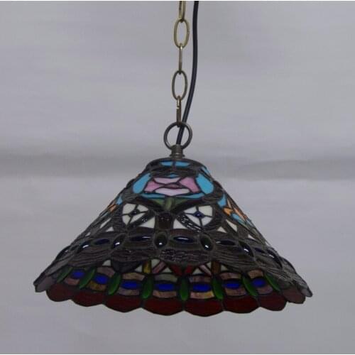 Creative American Dragon Tail Tiffany Stained Glass Retro Bedroom Bedside Hotel Restaurant Chandelier luminaire