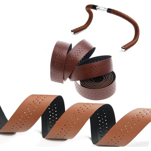 Bike Handlebar Tape MTB Soft Leather PU Fixed Bar Bicycle Cycling Belt Breathable Accessories
