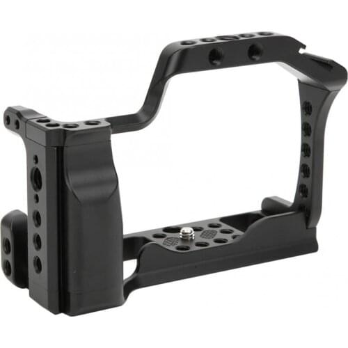 Metal Camera Cage Rig with Grip Handle Cold Shoe Mic LED Fill Light Expansion Accessories for Canon EOS M50/M5 Mirrorless Camera