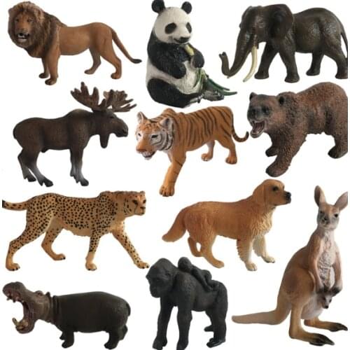 Wild Animal Model Teaching Educational Animal Model Kangaroo Elephant Liger Deer Ostrich Wolf