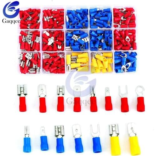 280pcs Assorted Insulated Electrical Wire Crimp Cable Connector Spade Butt Ring Fork Set Ring Lugs Rolled Terminals Kit