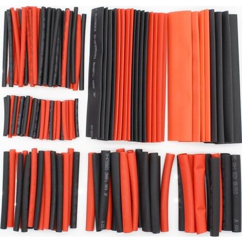 150 PCS 7.28m Black And Red 2:1 Assortment Heat Shrink Tubing Tube Car Cable Sleeving Wrap Wire Kit