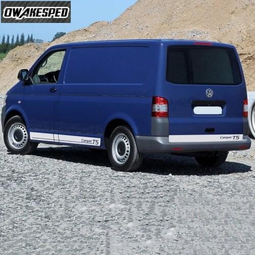 Vinyl Decals Auto Door Decor Stickers For-Volkswagen Transporter Camper T5 Car Body Side Skirt Stickers Sport Stripes Graphics