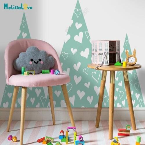 Huge Heart Mountain Big Baby Room Decal Adventure Theme Fairy Tale Decor Nursery Kid Room Removable Vinyl Wall Sticker JW376