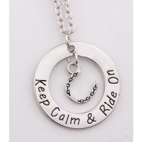 Keep Calm And Ride On Horse Necklace, Horse Necklaces, Horses Love Necklace, Horseshoe Jewelry, Wild Horses Cowboy