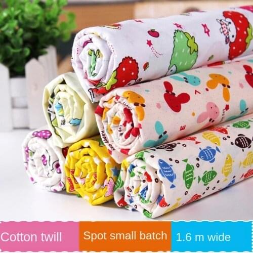 Floral Cotton Fabric 100% Per Meter Cartoon Pastoral Anime Printed for Dress Childrens Clothing Twill Flowers Sewing Poplin
