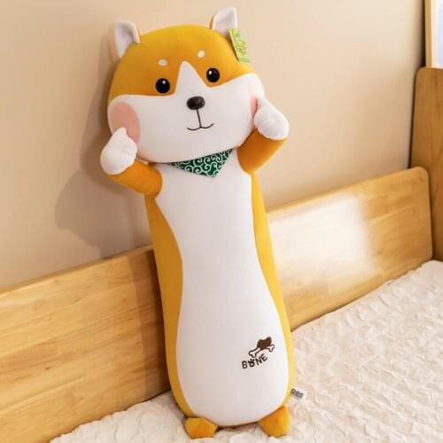Shiba inu doll plush toy throw pillow strip wash corgi doggy bed cute sleeping leg doll girl