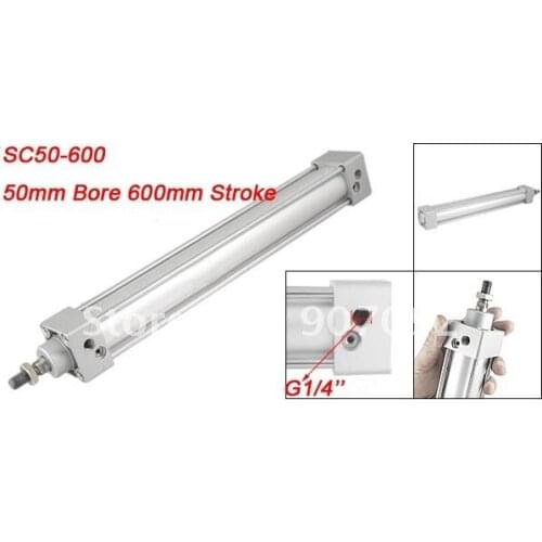 SC Series 50X600 Single Rod Pneumatic Standard Cylinder 60mm Stroke 50mm Bore