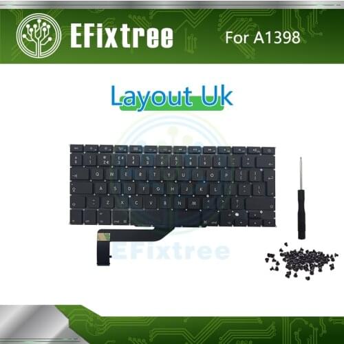 Full New A1398 Keyboard English For Macbook Pro Retina 15" A1398 Layout UK 2012013 2014 2015 EMC 2512 2673 2674 2745 2876