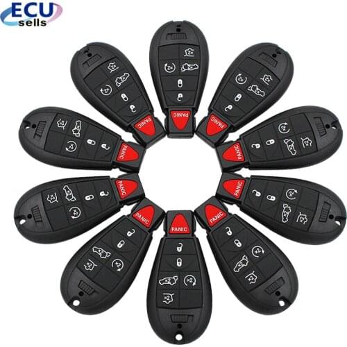 10PCS X A quality 5+1 Buttons Smart Keyless Entry Remote Key 6 Buttons 433MHZ ID46 Chip for Chrysler Dodge With logo