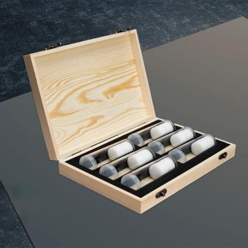 Coins Adjustable Wooden Case Display Coins Boxes Organizer Container Storage Holders Anniversary Collection Round Capsule
