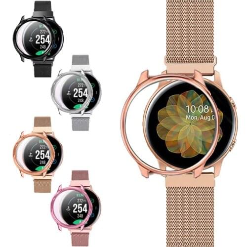 Watch Strap For Samsung Galaxy Watch Active 2 40mm 44mm Bracelet for Galaxy Watch Active Protector Case Film Metal Wrist Strap