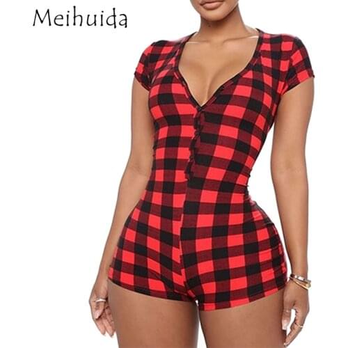 Christmas Pajamas One-piece Women Sexy Onesis Sleepwear Clothing Slim Playsuit Nightwear Homewear for Female Ladies Autumn 2020