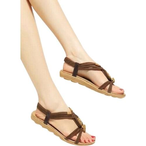 Woman Sandals 2021 Summer Woman Shoes Flip Flops Woman Beach Shoes Gladiator Beads Sandals Lady Low Heel Sandals Footwear