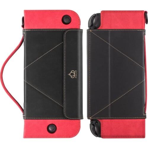 VNSTRIP Folding PU Standing Folio Protective Case for Nintendo Switch Gamer Cover hand holder SD card collection storage
