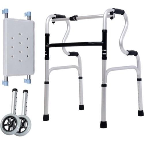 Elderly Foldable Walker Multi Function Walkers Adjustable Height Arm Walking Stick Rest Pad For Disabled Mobility Training Tools