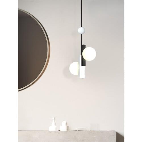 Nordic modern striped ball pendant lights bedroom bedside E27 bar dining room lamp living room hanging lights deco fixtures