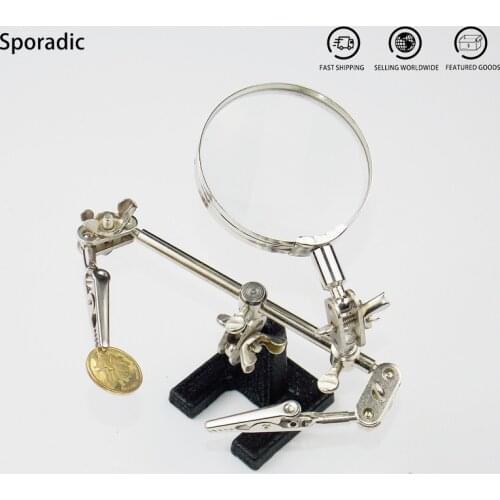 Welding Magnifying Glass 5X Auxiliary Clip Desktop Magnifier Hand Soldering Repair Tools 360 Degree Rotating Soldering Station