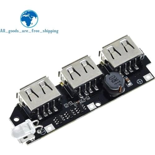 TZT 5V 2.1A 3 USB Power Bank Battery Charger Module Circuit Board Step Up Boost DIY
