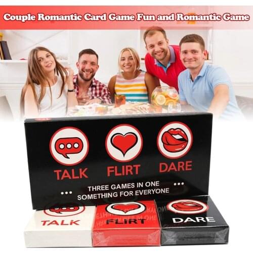 Fun Couple Romantic Card Game Game Deck Talk Or Flirt Or Dare Cards 3 Games Cards 3 Games In 1 Couple Cards Valentines Day Gift