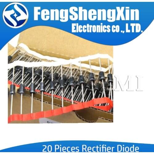 20pcs/lot New Rectifier Diode 1N5408 1N5404 1N5401 1N5822 1N5818 UF5408 UF5402 6A10 10A10 DO-27