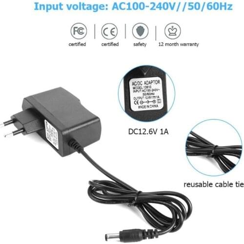 DC12.6V 1A 18650 Lithium Battery Charger 5.5x2.1mm Power Adapter Charger