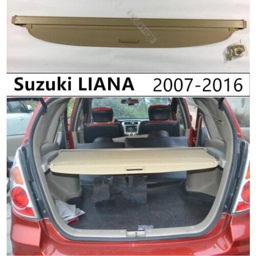 For Rear Trunk Cargo Cover Security Shield For Suzuki LIANA 2007-2016 High Qualit Auto Accessories Black Beige