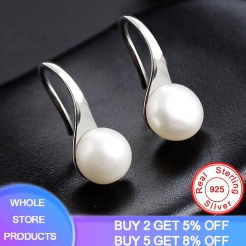 New Unique Design 925 Sterling Silver Earrings for Women High Quality 100% Real Freshwater Pearl Earrings Female Wedding Jewelry