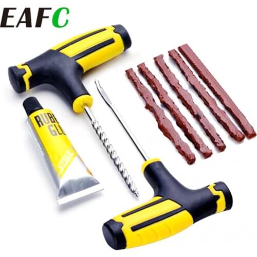 1 Set Car Tire Repair Tool Tire Repair Kit Rivet Tool Set Car Bicycle Tubeless Tire Puncture Plug Garage Auto Parts