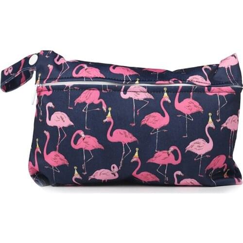 1 Pc Waterproof reusable wet bag printed pocket diaper bag PUL travel dry wet bag mini diaper bag size 22.5*15CM