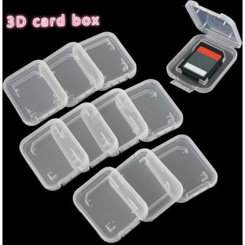 10pcs Transparent Case Holder Box SD SDHC TF Memory Card Storage Box Protector Holder Hard Case Memory Card Storage Box