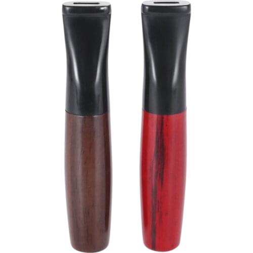 80 x15mm Cigarette Holder Ebony Pipes Filter Wood Smoking Pipes Herb Tobacco Pipe Cigar Grinder Smoke Mouthpiece Men Gifts